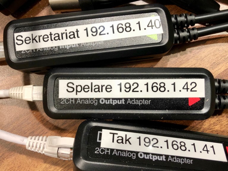 Alla Dante in-och utgångar med IP-nummer. Bara att koppla in!